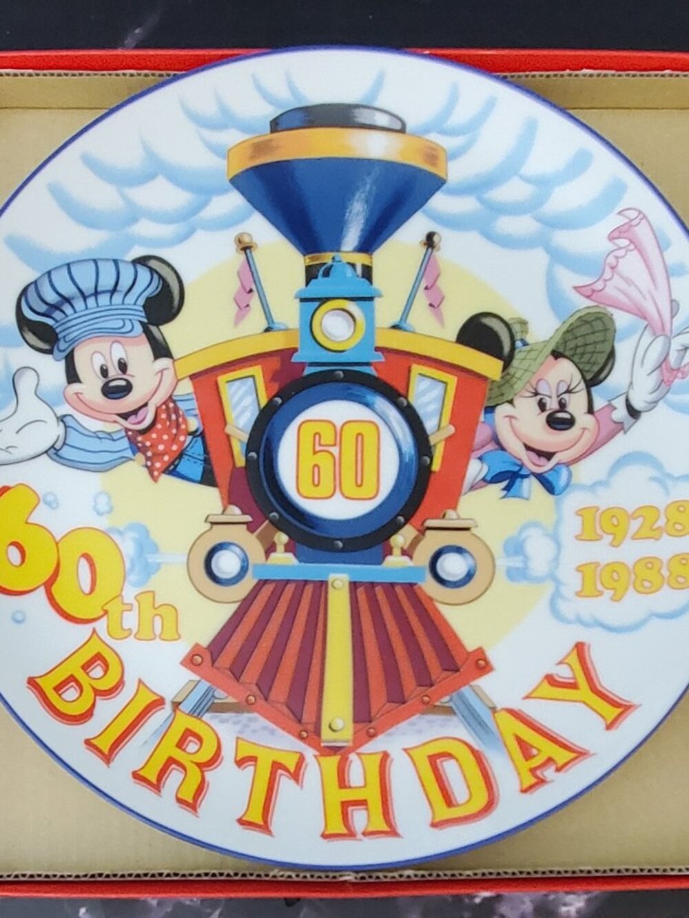 Disney's Mickey & Minnie's 60th Birthday Collectible Plate 1928-1988 Vintage